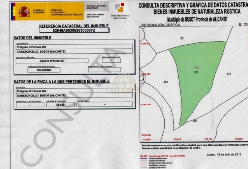 Resale - Parcela -
Busot - Pla cabeço